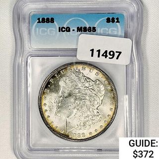 1888 Morgan Silver Dollar ICG MS65 