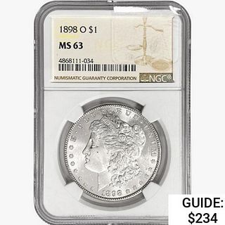 1898-O Morgan Silver Dollar NGC MS63 