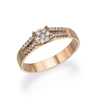 14kt Rose Gold 0.15ctw Diamond Ring