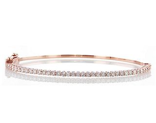 14kt Rose Gold 1.27ctw Diamond Bracelet