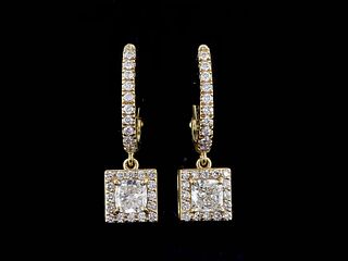 14kt Yellow Gold 1.32ctw Diamond Earrings