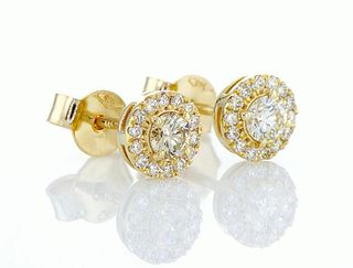 14kt Yellow Gold 0.8ctw Diamond Earrings
