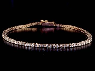 14kt Rose Gold 1.96ctw Diamond Tennis Bracelet