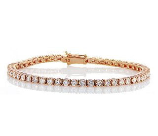 14kt Rose Gold 4.18ctw Diamond Bracelet
