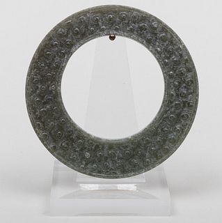 Chinese Archaistic Carved Jade Bi Disk
