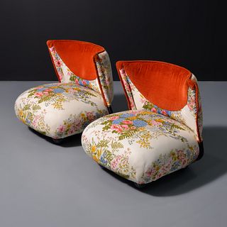 Pair of Alessandro Becchi LE BUGIE Lounge Chairs