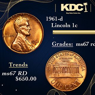 1961-d Lincoln Cent 1c Grades GEM++ Unc RD