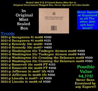 Sealed 2021 United States Mint Set in Original Government Shipped Box, Never Opened! 14 Coins Inside!
