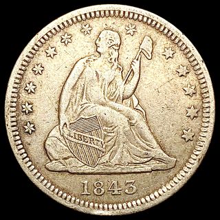 1843-O Seated Liberty Quarter NEARLY UNCIRCULATED