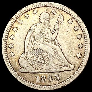 1843 Seated Liberty Quarter NICELY CIRCULATED