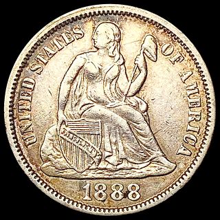 1888 Seated Liberty Dime CHOICE AU