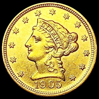 1905 $2.50 Gold Quarter Eagle CLOSELY UNCIRCULATED