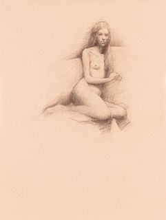 Li Volk, Nude, charcoal on paper