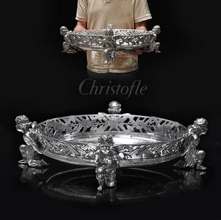 A Large 19th Century French Christofle Figural Silver-plated Jardiniere/Centerpiece
