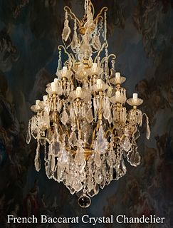A Large French Baccarat Crystal Chandelier