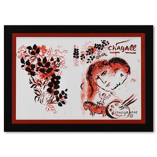 Marc Chagall (1887-1985), "Lithographe III" Framed Original Lithograph, Plate Signed with Letter of Authenticity.