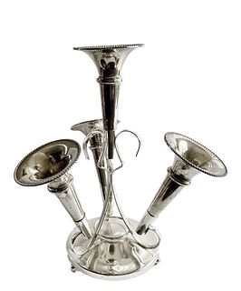 An Edwardian Style Silver Plated 4 Arms Epergne Centerpiece