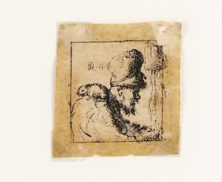 After Rembrandt, "Head of a Rat Catcher" Etching