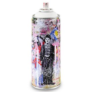 Mr. Brainwash, "Gold Rush (White)" Limited Edition Hand Painted Spray Can.