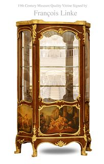 A Museum Quality 19th Century French Francois Linke (1855â€“1946) Bronze Vitrine Cabinet,
