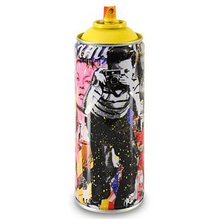 Mr. Brainwash, "Smile - Full (Yellow)" Limited Edition Hand Painted Spray Can.
