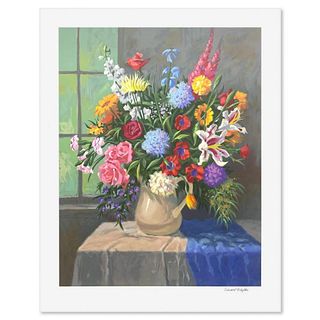 Edward Glafke, "Window Bouquet" Limited Edition Serigraph, Numbered and Hand Signed with Letter of Authenticity