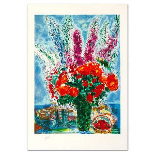 Marc Chagall (1887-1985), "Le Bouquet De Renoncules" Limited Edition Lithograph with Certificate of Authenticity.