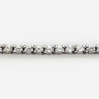  18k Diamond Tennis Bracelet 2.0 ctw, white gold.