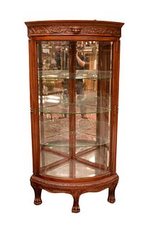 Victorian Mahogany Corner Crystal Cabinet