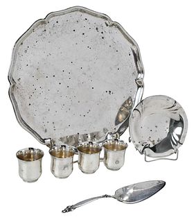 Seven German Silver Table Items