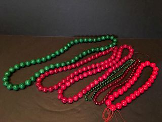 FINE Chinese Green Jade, agate, Coral necklaces. Longest 32". Largest beads 16 cm diameter