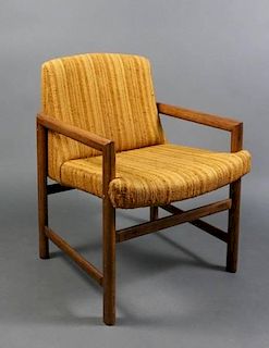 Mid-Century Modern Armchair w/ Orange Upholstery