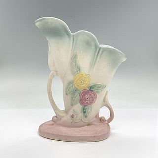 Vintage Hull Pottery Cornucopia Vase, Flowers