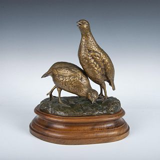 Emile Lienard, Original Bronze Sculpture, Partridges, Signed