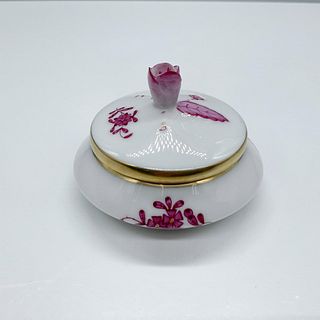 Herend Lidded Treasure Box, Rose Pink Bouquet 6027
