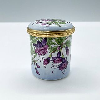 Staffordshire Enamel Treasure Box, Violet Flowers