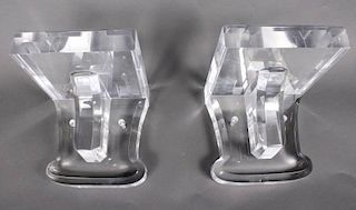 Pair of Contemporary Lucite Wall Display Brackets