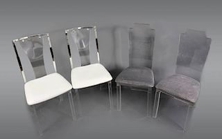 Group of Four Modern Lucite Dining Chairs