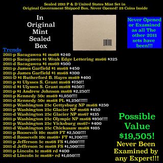 Sealed 2011 United States Mint Set in Original Government Shipped Box, Never Opened! 28 Coins Inside!