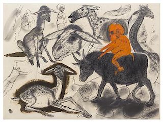 Robert Beauchamp, (American, 1923-1995), Mr. Orange Goes A Riding, 1969