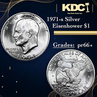 Proof 1971-s Silver Eisenhower Dollar $1 Grades GEM++ Proof