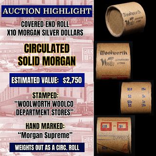 *EXCLUSIVE* Hand Marked " Morgan Supreme," x10 coin Covered End Roll! - Huge Vault Hoard  (FC)