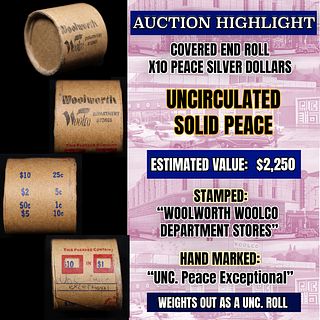 *EXCLUSIVE* Hand Marked "Unc Peace Exceptional," x10 coin Covered End Roll! - Huge Vault Hoard  (FC)