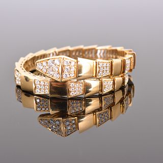Bulgari 18K Gold & Diamond SERPENTI Bracelet