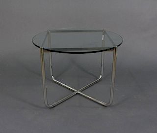 Mies Van der Rohe, Knoll Chrome & Glass Side Table