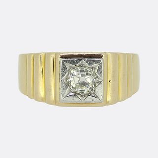Antique Old Cut Diamond Signet Ring
