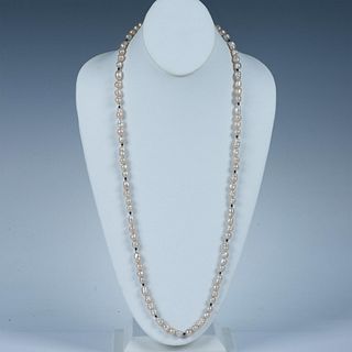 Classy Long Faux Baroque Pearl Necklace