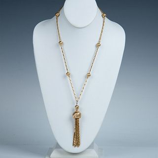 Monet Gold Metal Tassel Necklace