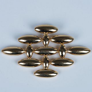 Givenchy Large Modernist Gold Metal Brooch
