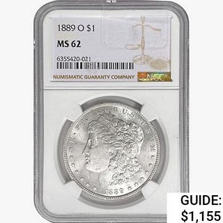 1889-O Morgan Silver Dollar NGC MS62 